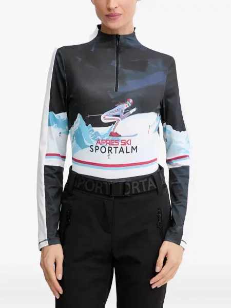 Lung top Sportalm cu imagine negru