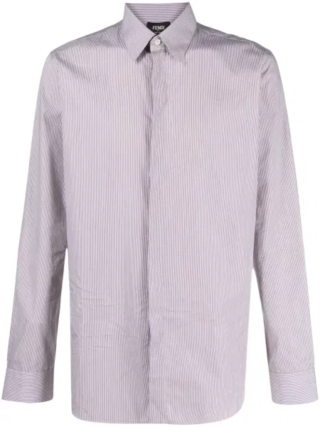 Риза Fendi на райета кафяво