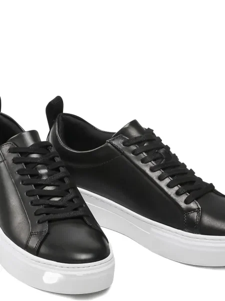 Sneakerși Vagabond cu șireturi cu platformă din dantelă negru
