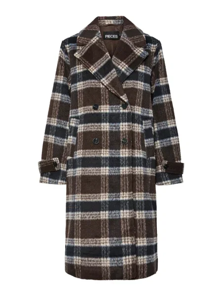 PIECES Palton de primăvară-toamnă PCMARBLE crem / noapte / maro închis albastru