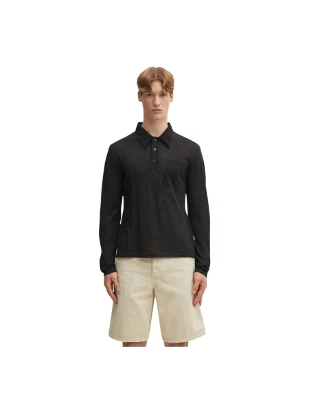 Maison Margiela longsleeve wełniany melanżowy czarny