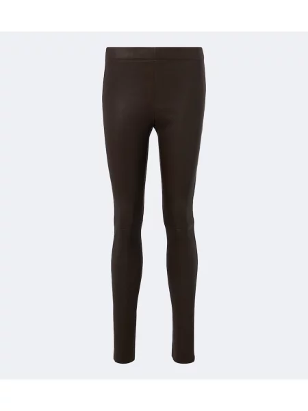 Leggings Joseph din piele maro