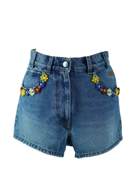 Szorty jeansowe Msgm w kwiatki niebieskie