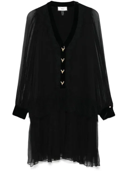 Mała sukienka mini Nissa koronkowa garniturowa czarna