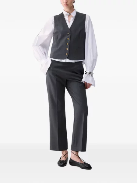 Pantaloni Liu Jo de flanelă gri