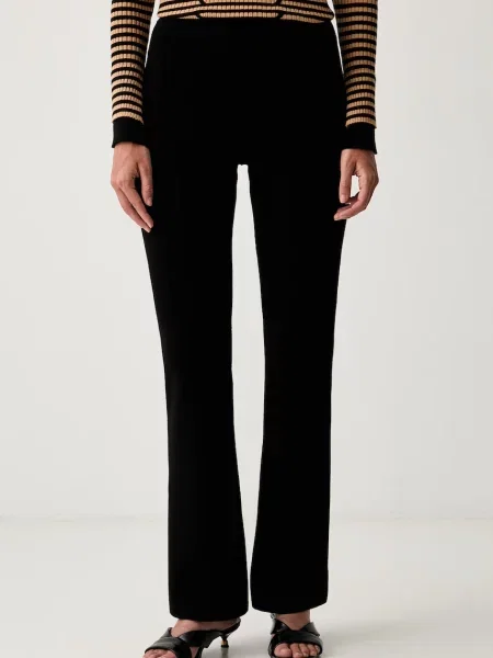 Twinset pantaloni pentru femei cu vâscoză negru