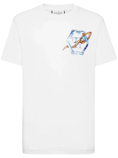 Tricou Philipp Plein cu imagine alb