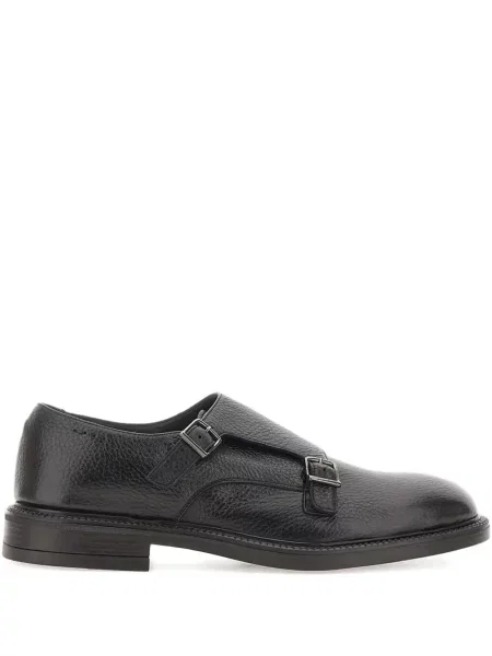 Pantofi monk Alexander Hotto din piele cu cataramă negru
