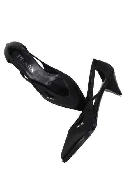 Pantofi cu toc Prada cu bretele negru