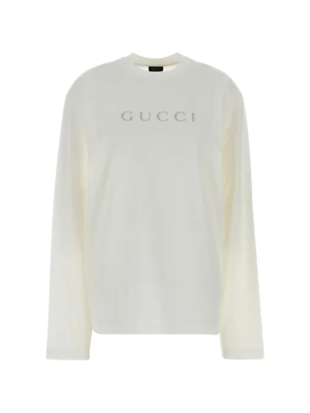 Lung tricou Gucci cu imagine alb