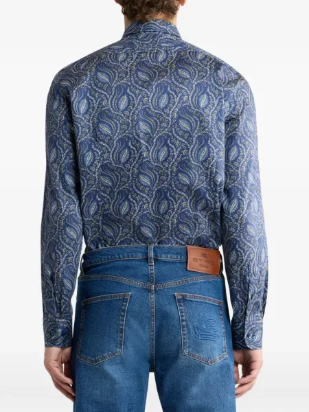 Cămașă Etro cu model paisley albastru