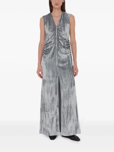 Rochie maxi A.m.g. de catifea de costum gri