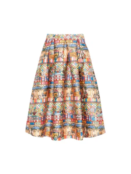 Spódnica midi Alessandro Enriquez z nadrukiem
