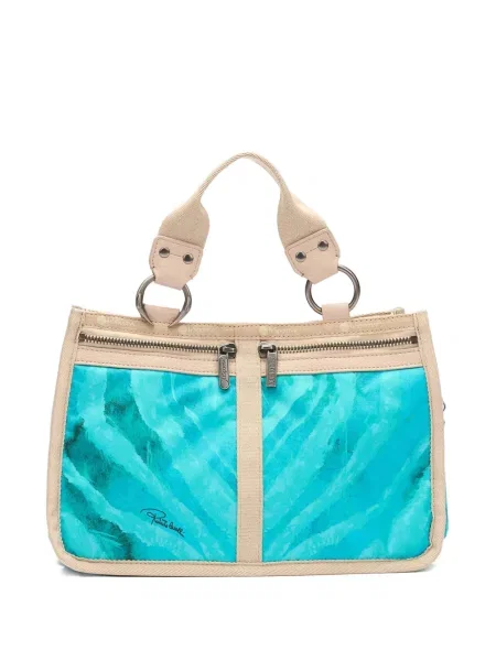 Geantă shopper Roberto Cavalli cu imagine albastru