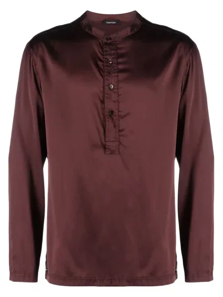 Hedvábné pyžamo Tom Ford hnědé