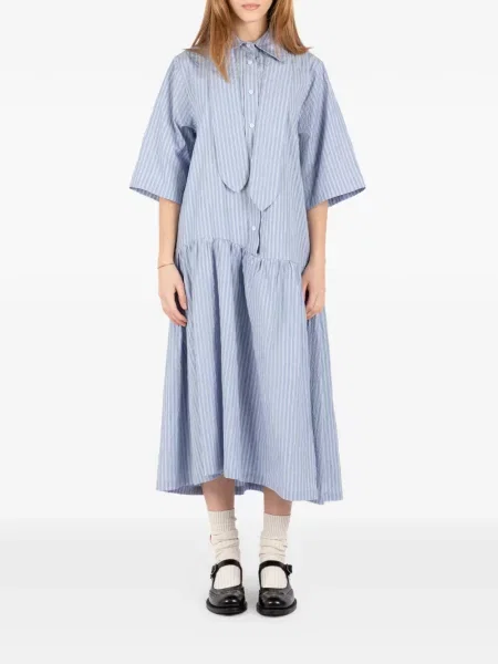 Sukienka midi Société Anonyme w paski do kolan garniturowa niebieska