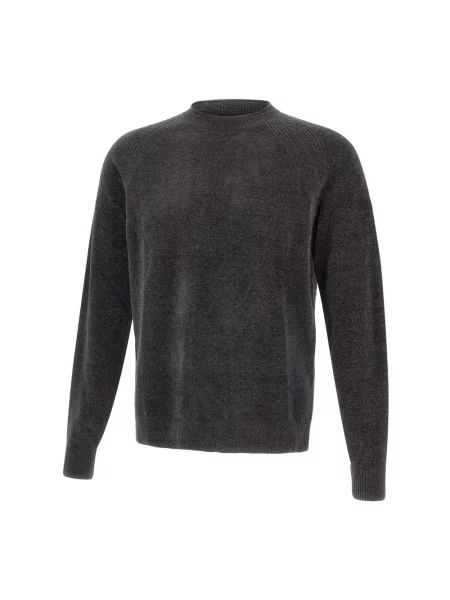 Aksamitny sweter Rrd szary