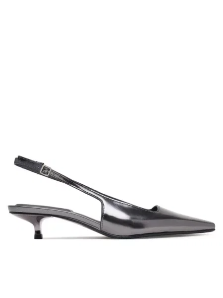 Calvin Klein Обувки на Kitten Heel Pump Sling Mirr Lth черен