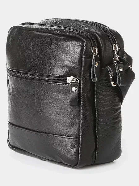 Кожаная сумка кросс-боди Shvigel черная