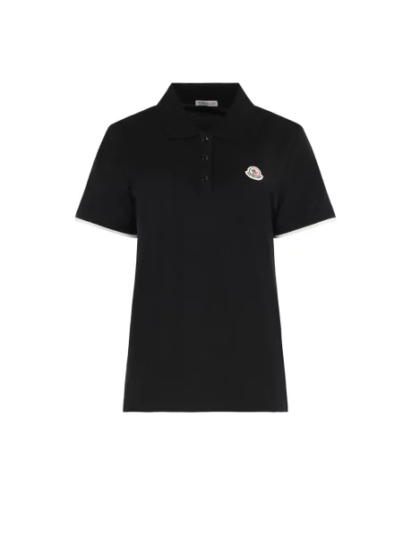 Koszulka polo Moncler z logo czarna