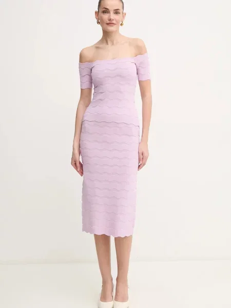 Herve Leger bluzka Lainey gładka fioletowy