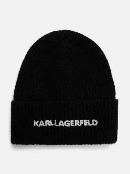 Шапка с вълна Karl Lagerfeld черно