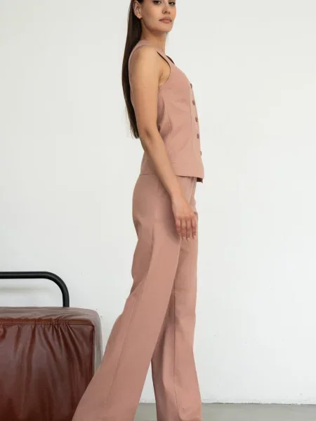 Лляні Штани палаццо RiMari світло-коричневий коричневі