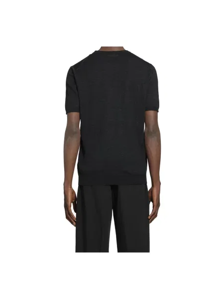 Lniany sweter Lardini czarny