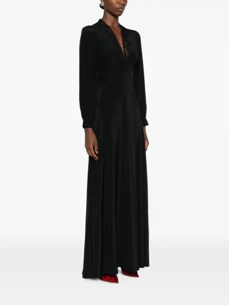 Lung rochie Rixo din dantelă negru