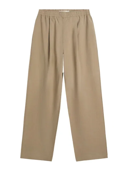 Bershka Hlače z naborki temno bež