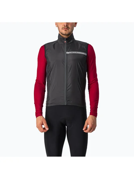 Vestă de siguranță pentru bărbați Castelli Squadra Stretch light black/dark gray negru