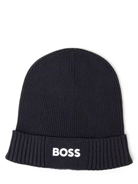 Boss Green czapka z domieszką wełny BOSS GREEN granatowy niebieska