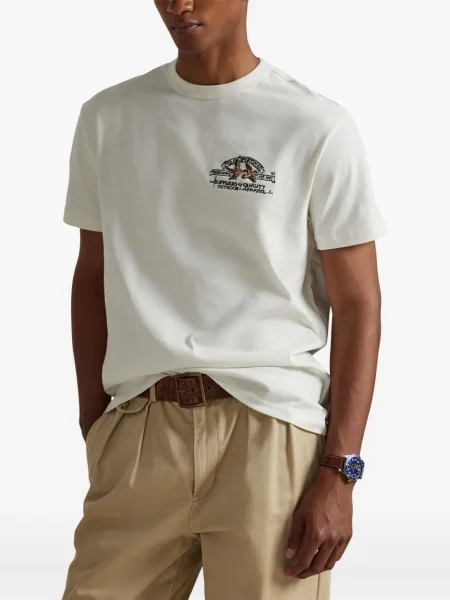 Manšestrové s límcem izolované polotričko Polo Ralph Lauren bílé