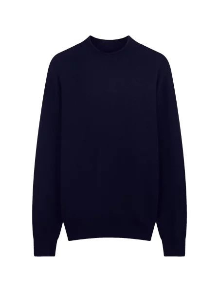 GOBI Cashmere Pulover Men's Timeless Mock Neck Cashmere Sweater bleumarin