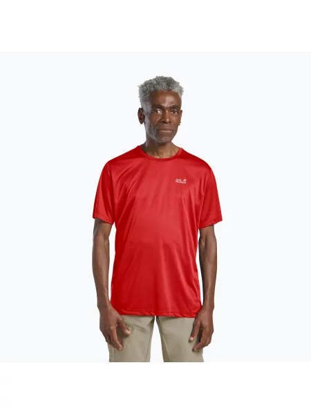 Tricou de trekking pentru bărbați Jack Wolfskin Tech T siren red roșu