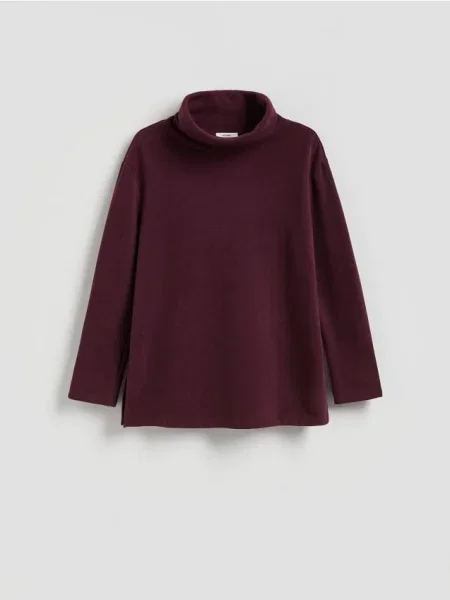 Reserved Світшот із коміром-стійкою темно-фіолетовий фіолетовий