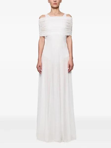 Rochie maxi Atu Body Couture fără mâneci de costum alb
