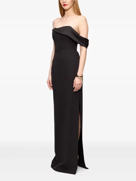 Rochie maxi V:pm Atelier drapată cu un umăr gol de costum negru