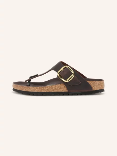 Birkenstock Žabky Na Gizeh Big Buckle tmavě / zlatá hnědá