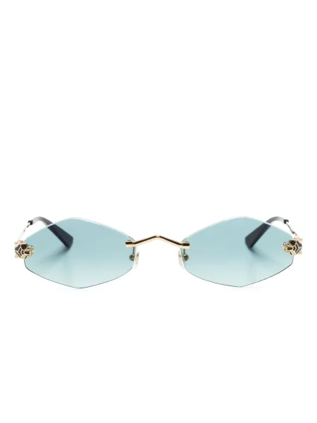 Ochelari de soare Cartier Eyewear cu imprimeu geometric auriu