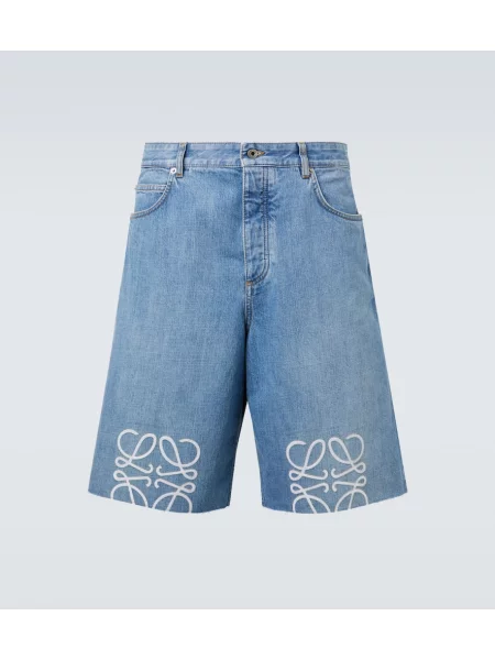Pantaloni scurți din denim Loewe albastru