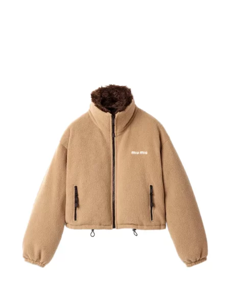 Geacă Miu Miu cu broderie din fleece
