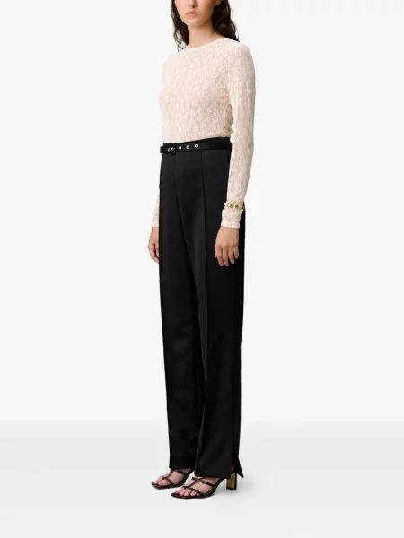 Top Claudie Pierlot s cvjetnim printom s čipkom ružičasta