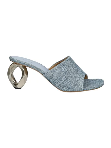 Klapki mules Jw Anderson skórzane niebieskie