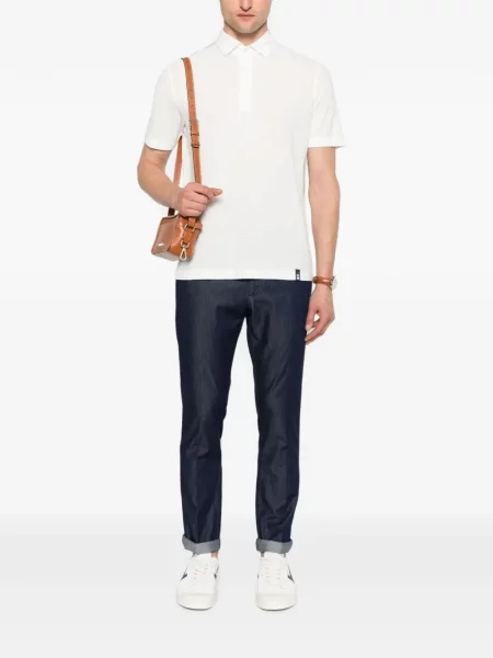 Tricou polo Drumohr alb