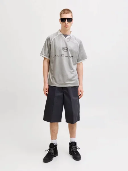 Футбольное поло Jack & Jones серое