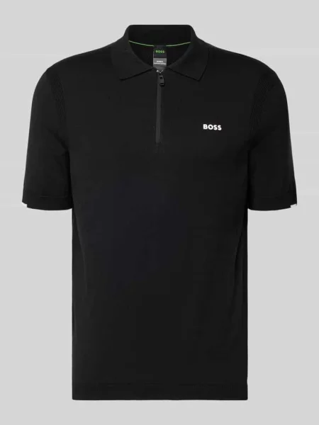Koszulka polo o kroju regular fit z czystej bawełny model KN_EVER-X' Boss Green czarna