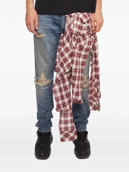 Дънкова риза Ben Taverniti с протрити краища синьо