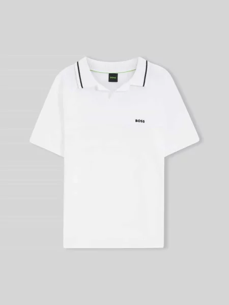 Koszulka polo o kroju regular fit z dzianiny Boss Green biała