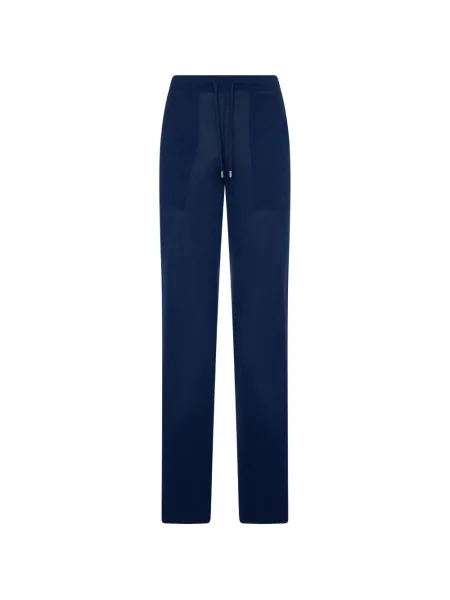 Pantaloni Moorer tricotate cu cordon albastru